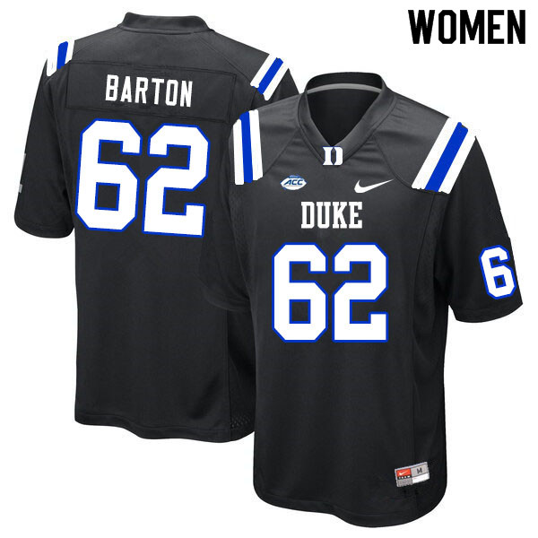 Women #62 Graham Barton Duke Blue Devils College Football Jerseys Sale-Black - Click Image to Close